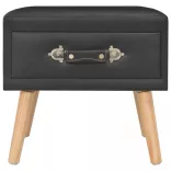 fekete műbőr éjjeliszekrény 40 x 35 x 40 cm