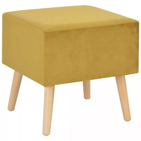 mustársárga bársony éjjeliszekrény 40 x 35 x 40 cm