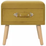 mustársárga bársony éjjeliszekrény 40 x 35 x 40 cm