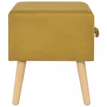 mustársárga bársony éjjeliszekrény 40 x 35 x 40 cm