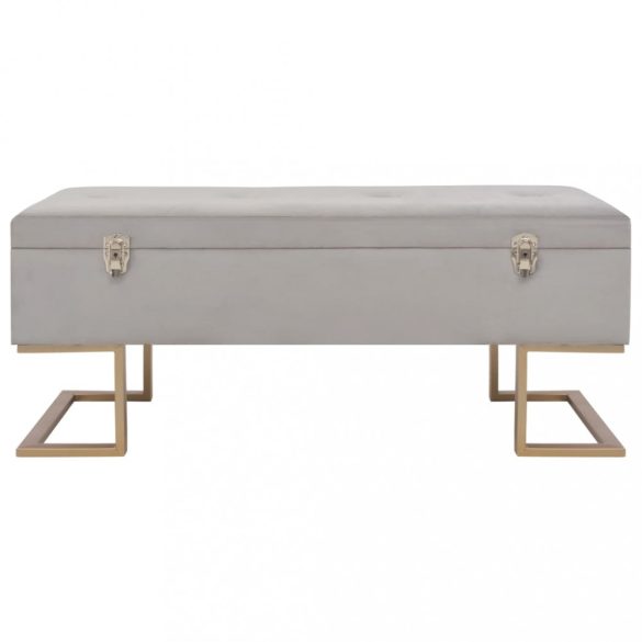 szürke bársonypad tárolórekesszel 105 cm