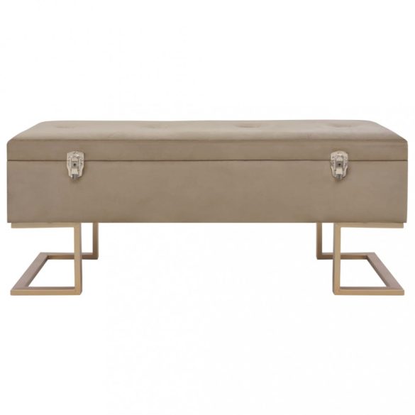 bézs bársonypad tárolórekesszel 105 cm
