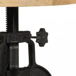 tömör mangófa és öntöttvas kisasztal 45 x (45-62) cm