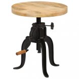 tömör mangófa és öntöttvas kisasztal 45 x (45-62) cm