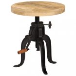 tömör mangófa és öntöttvas kisasztal 45 x (45-62) cm