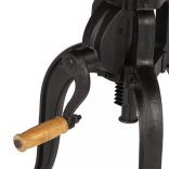 tömör újrahasznosított fa és öntöttvas kisasztal 45x(45-62) cm