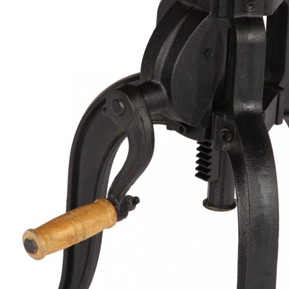 tömör újrahasznosított fa és öntöttvas kisasztal 45x(45-62) cm