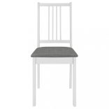 4 db fehér tömör fa étkezőszék párnával