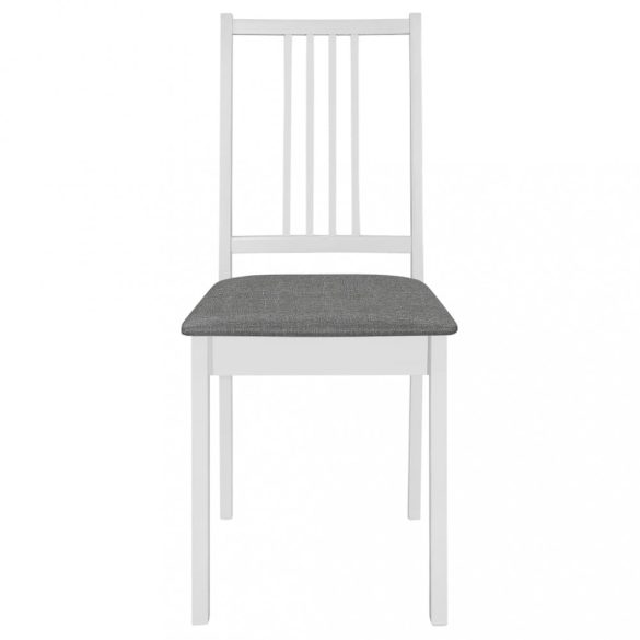 4 db fehér tömör fa étkezőszék párnával