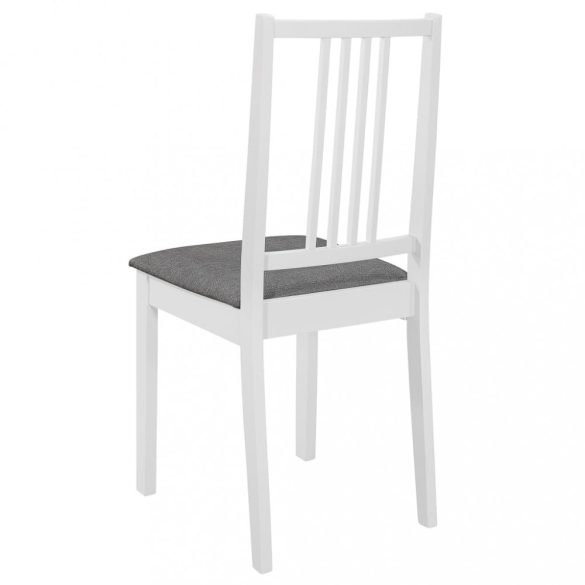 4 db fehér tömör fa étkezőszék párnával