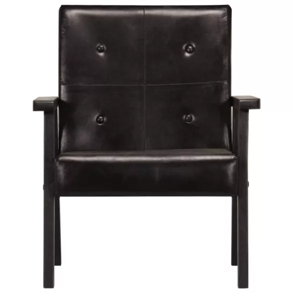 fekete valódi bőr karosszék
