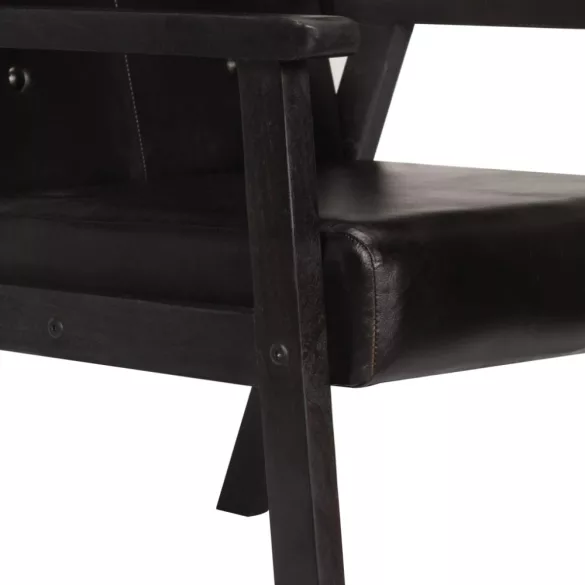 fekete valódi bőr karosszék