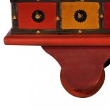 piros tömör akácfa tárolóláda 110 x 40 x 40 cm