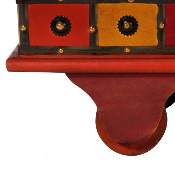 piros tömör akácfa tárolóláda 110 x 40 x 40 cm