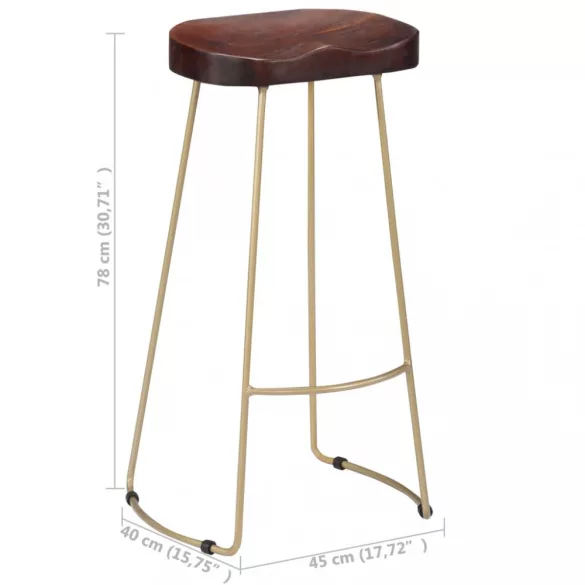 2 db tömör mangófa Gavin bárszék