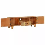 tömör újrahasznosított faragott fa TV-szekrény 120x30x40 cm