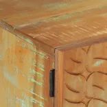 tömör újrahasznosított faragott fa TV-szekrény 120x30x40 cm