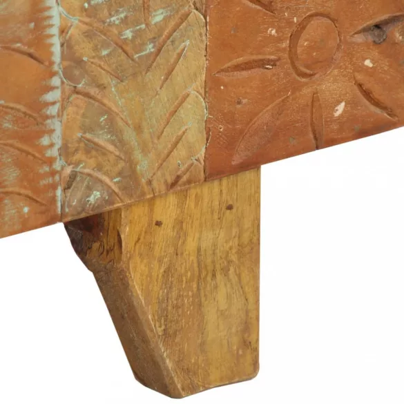 tömör újrahasznosított faragott fa TV-szekrény 120x30x40 cm