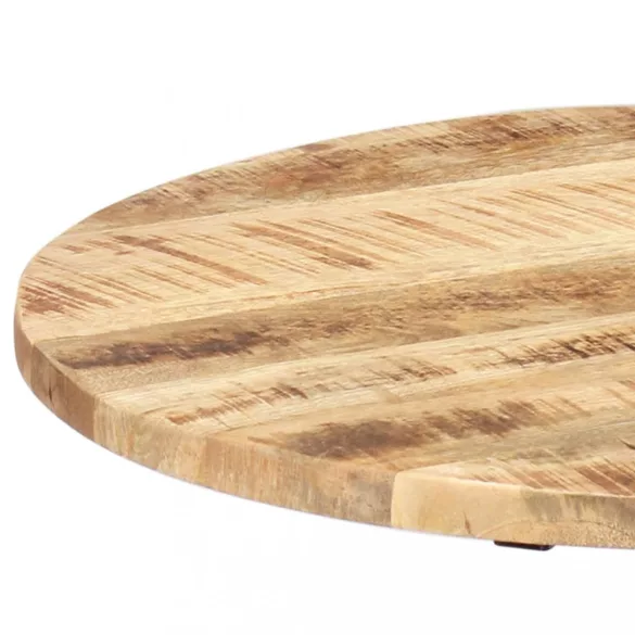 tömör mangófa és öntöttvas kisasztal 60 x (46-63) cm