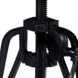 tömör mangófa és öntöttvas kisasztal 60 x (46-63) cm