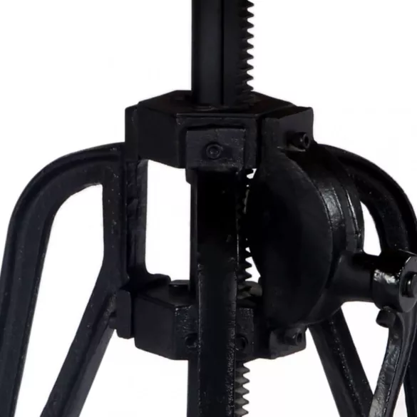 tömör mangófa és öntöttvas kisasztal 60 x (46-63) cm