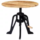 tömör mangófa és öntöttvas kisasztal 60 x (46-63) cm