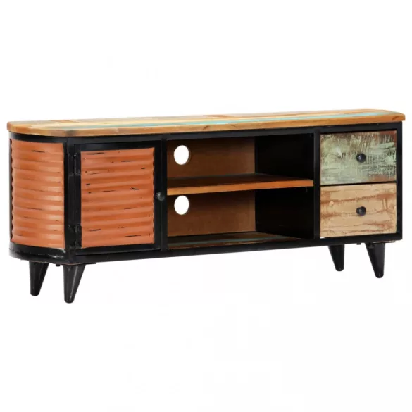 tömör újrahasznosított fa TV-szekrény 120 x 30 x 45 cm