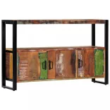 tömör újrahasznosított fa tálalószekrény 120 x 30 x 75 cm