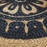 kézzel készült kék juta puff 45 x 30 cm