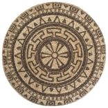 kézzel készült barna juta puff 45 x 30 cm