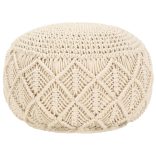 kézzel készült makramé pamut puff 45 x 30 cm