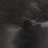 fekete valódi kecskebőr puff 40 x 40 x 40 cm