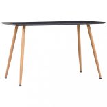 tölgyszínű és szürke MDF étkezőasztal 120 x 60 x 74 cm