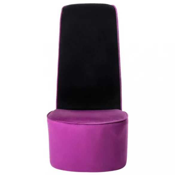 lila magas sarkú cipő formájú bársonyszék