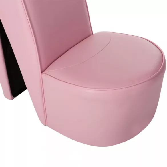 rózsaszín magas sarkú cipő formájú műbőr szék