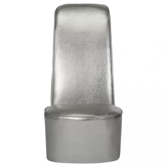 ezüstszínű magas sarkú cipő formájú műbőr szék