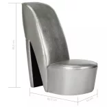 ezüstszínű magas sarkú cipő formájú műbőr szék