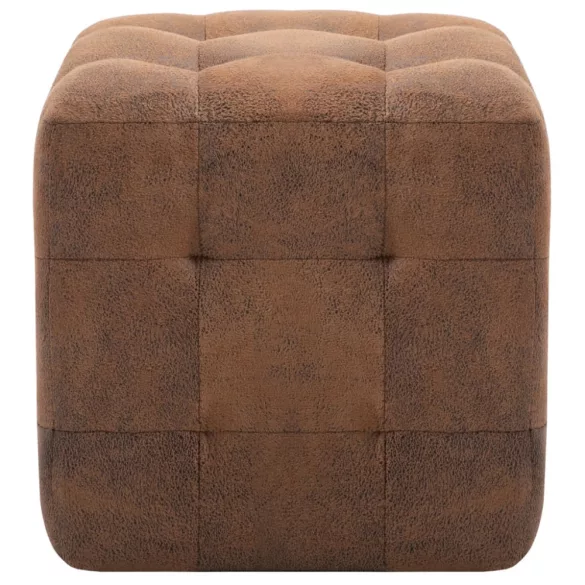 2 db barna művelúr éjjeliszekrény 30 x 30 x 30 cm