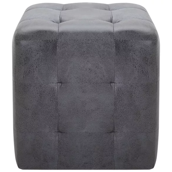 2 db szürke művelúr éjjeliszekrény 30 x 30 x 30 cm