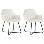 2 db krémszínű bársony étkezőszék