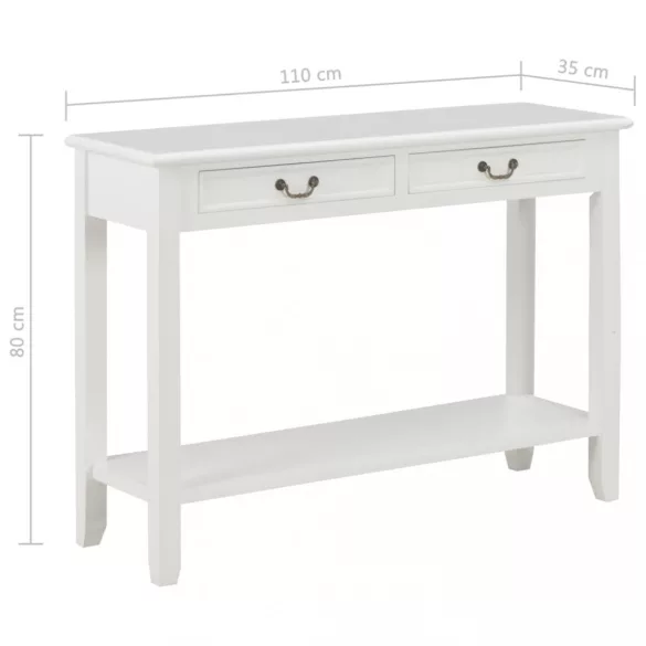 fehér fa tálalóasztal 110 x 35 x 80 cm