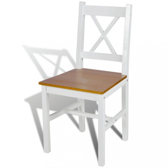 6 db fehér fenyőfa étkezőszék