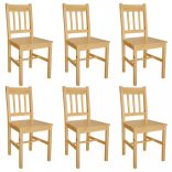 6 db fenyőfa étkezőszék