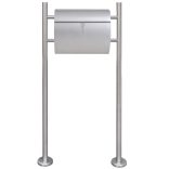 Rozsdamentes acél postaláda állványon