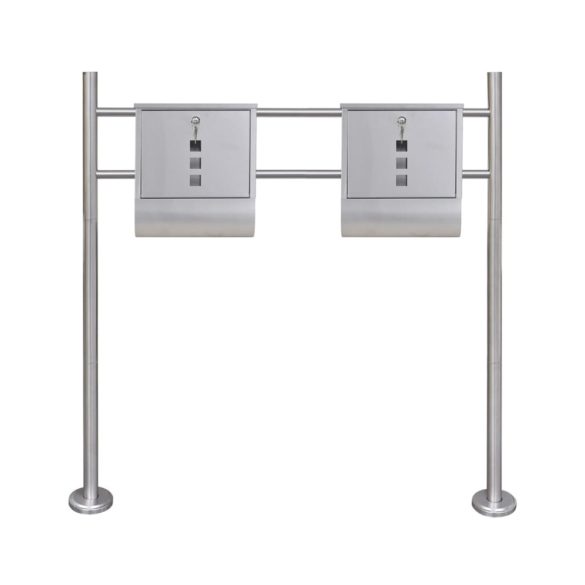 Dupla postaláda rozsdamentes acél állvánnyal