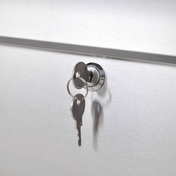 rozsdamentes acél dupla postaláda állványon