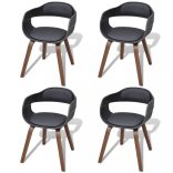 4 db fekete hajlított fa és műbőr étkezőszék