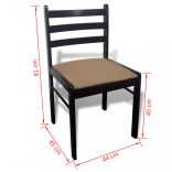 6 db barna tömör fa és bársony étkezőszék