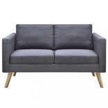 sötétszürke 2 személyes és 3 személyes szövet kanapészett