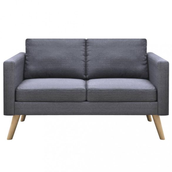 sötétszürke 2 személyes és 3 személyes szövet kanapészett